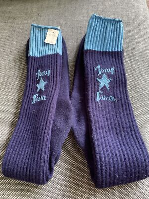 Vintage Tony Lama blue Boot Cut Socks NWT two pairs