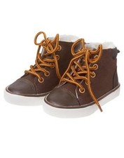 GYMBOREE BUFFALO LODGE BROWN SHERPA LINED BOOTIES 10 NWT