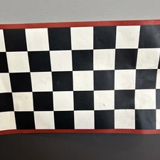 Checkered Flag Cars Wallpaper Border-6 Inch (Red Edge)