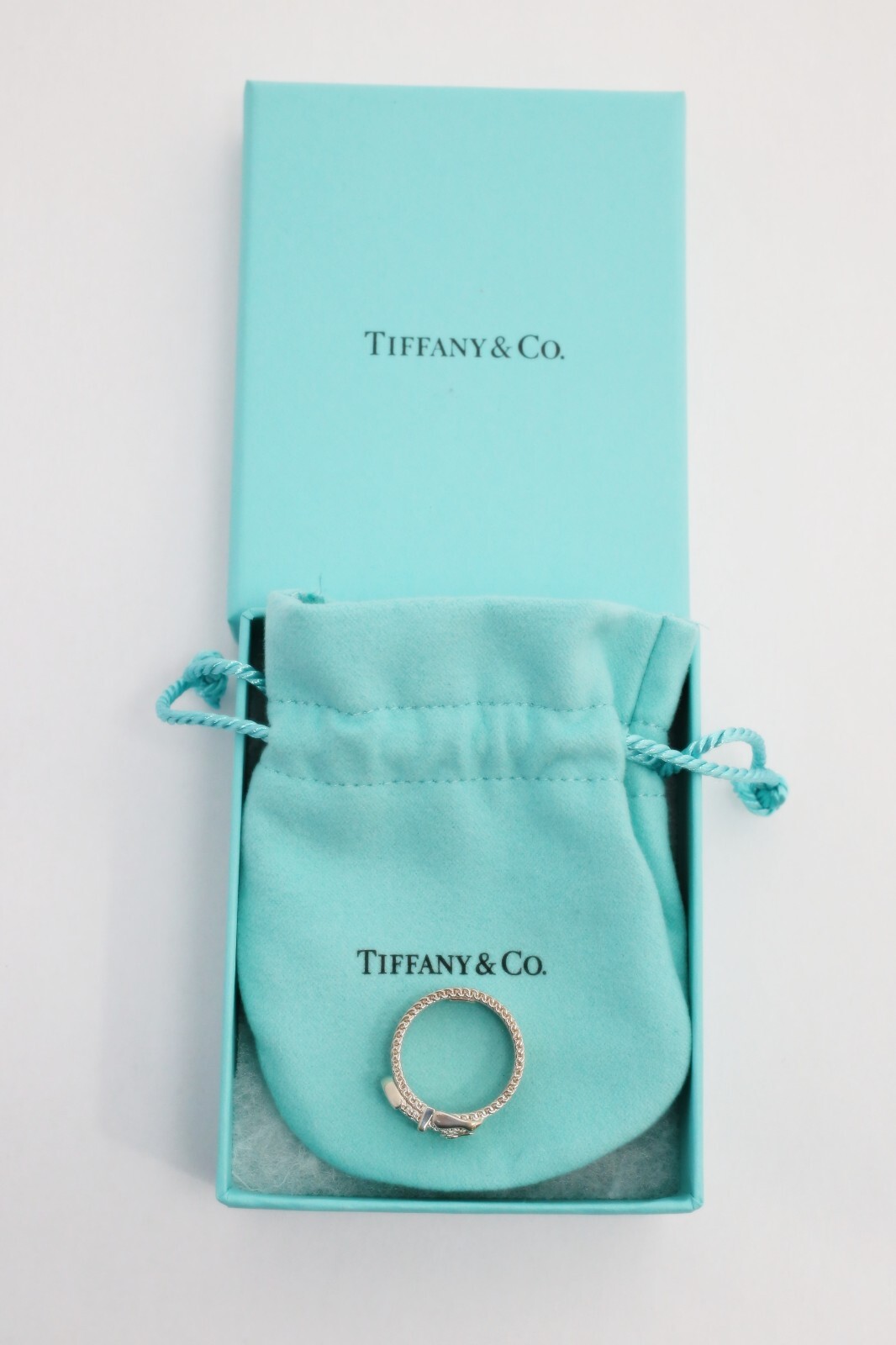 Tiffany Sterling Silver Somerset Mesh Buckle Ring Band Size