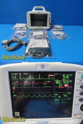 GE Dash 3000 Series Monitor (SpO2 Dual IBP EKG NBP T/CO Print) W/ Leads ~ 35060
