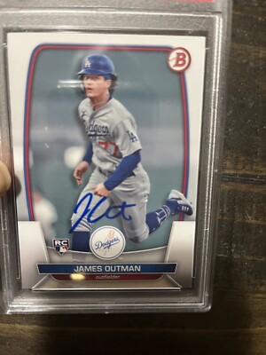 Autographed James Outman Bowman Rookie Card PSA 10 Signature Grade 