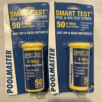 Poolmaster 22211 Smart Test 4-Way Pool Test Strips 2 Pack 100 Test Strips Total!