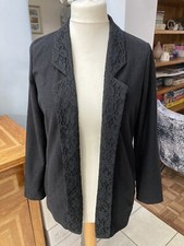 Love Label Black Jersey Blazer Uk 12