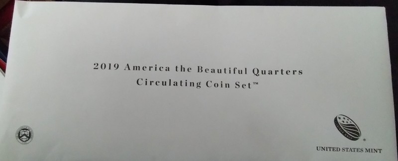 2019 AMERICA THE BEAUTIFUL QUARTERS UNCIRCULATING 10 COIN SET. US MINT P & D