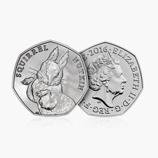 SQUIRREL NUTKIN 2016 UK 50p Coin - Circulated Excellent Condition