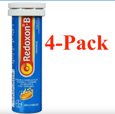 Redoxon -B Vitamin B Complex Plus Vitamin C, Orange, 4-PACK 10 Tab (40 Tab)
