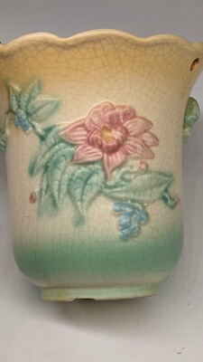 Hull Art Pottery Woodland hanging planter W-31 1940s | eBay