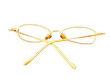 Shiny Vintage Eyewear, Rare Classic Gold Oval Light Full Rim Eyeglasses Frame