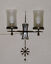 Miniaturansicht 1  - Wandlampe,geschmiedet, Eisen,  30er Jahre, Burg Lichtenfels, Milchglas-Schirme