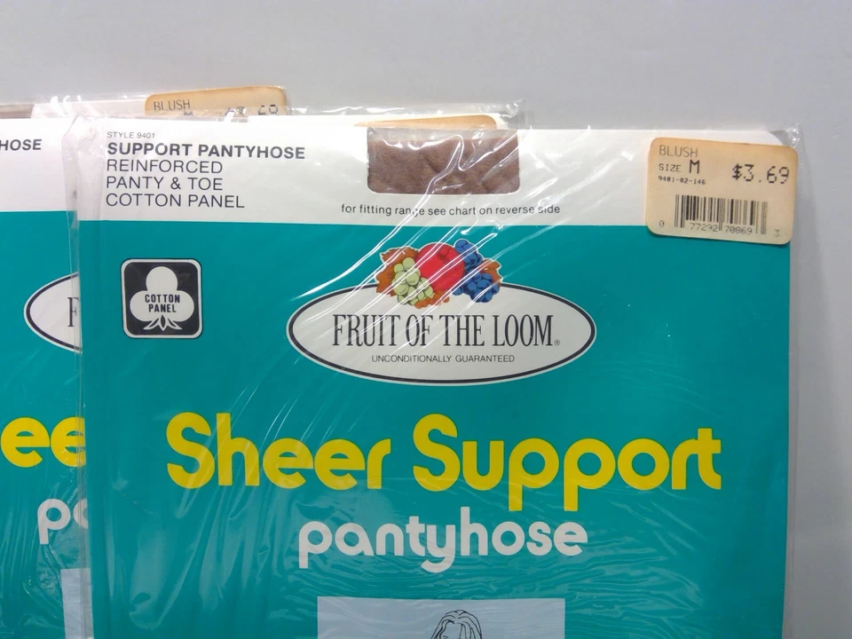 3 Packs of NOS Support Pantyhose Reinforced Panty & Toe Cotton Panel - Medium - Image 2 of 4