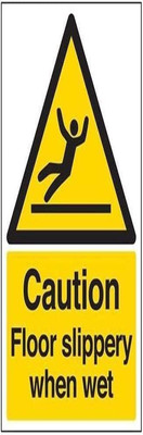 Allgemeines Warnschild  Caution Floor Slippery When Wet  (In Englischer Sprache)
