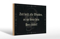 Holzschild Spruch 30X20 Cm Zeit Heilt Alle Wunden Es Sei Deko Schild Wooden Sign