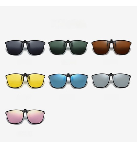 Unisex Polarized Clip-On Sunglasses Oversized Anti-Glare Lenses Driving Eyeglass - Picture 3 of 33