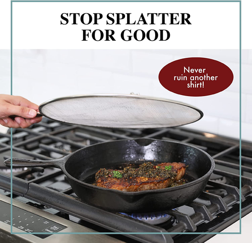 13In Stainless Steel Splatter Screen - Grease Guard for Frying Pan, Cooking - Picture 8 of 12