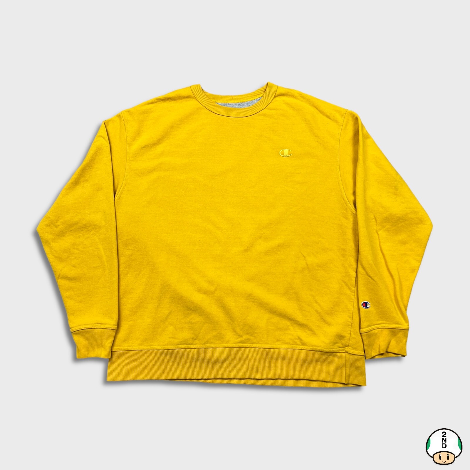 Vintage Y2K Champion Sweatshirt - Mens XL Yellow - image 1