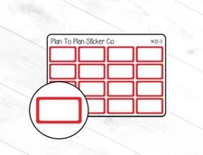 1432-3~~Red Half Boxes Planner Stickers.