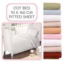 NURSERY BABY COT BED TODDLER JUNIOR BED FITTED SHEET - 70 X 140 CM