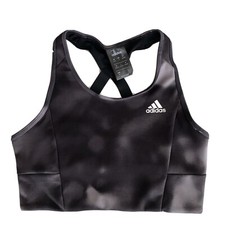 Image of ADIDAS Aeroready Women's Black/White D2M AOP BT  Bra Top  Sz S
