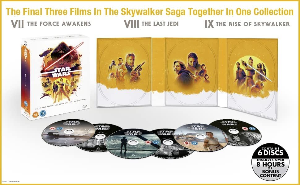 Star Wars Sequel Trilogy Box Set Blu-ray (Episodes 7-9) [2022