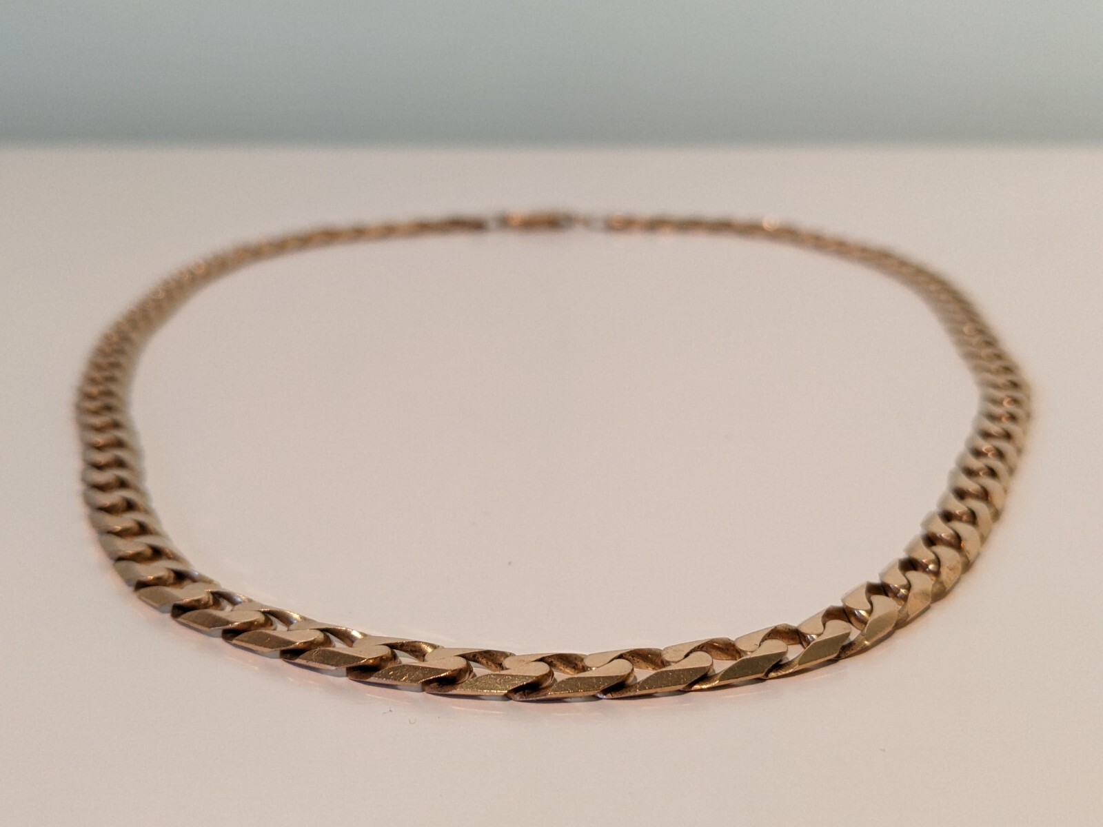 9ct Solid Gold Flat Curb Link Chain / Necklace - … - image 6