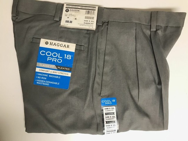 Haggar Men Cool 18 Pro Pants 34x32 