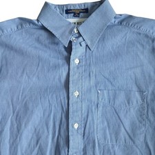 Tommy Hilfiger Blue Mens 16 Dress Shirt Gingham Check Tailored L/S Button Cotton