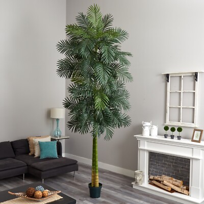 10  Double Stalk Golden Cane Artificial Palm Tree Real Touch). Retail $334