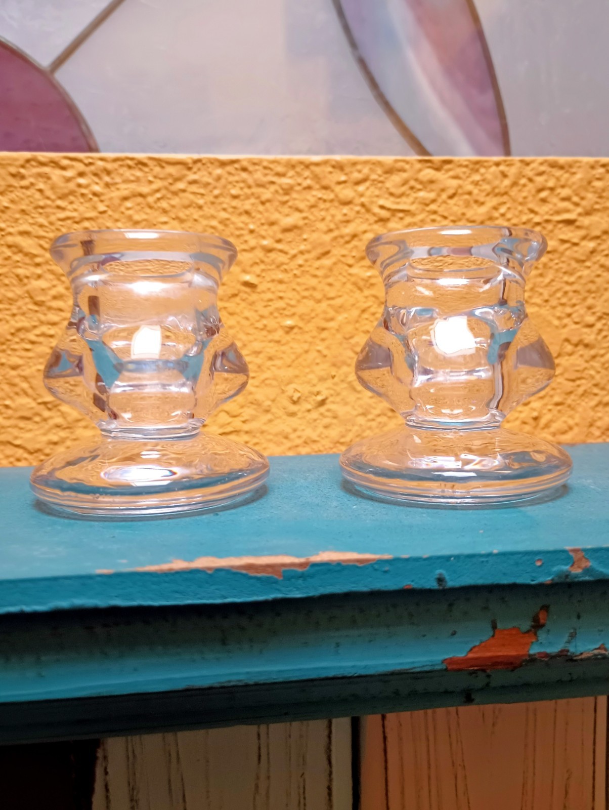 Candle Holders-2 Beautiful Taper - Clear