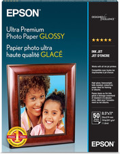 Ultra Premium Photo Paper GLOSSY 8.5X11 Inches, 50 Sheets  S042175 ,White