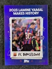 2023-24 Topps Focus FCB LAMINE YAMAL MAKES HISTORY 4/75 RC Blue Rainbow SP #48