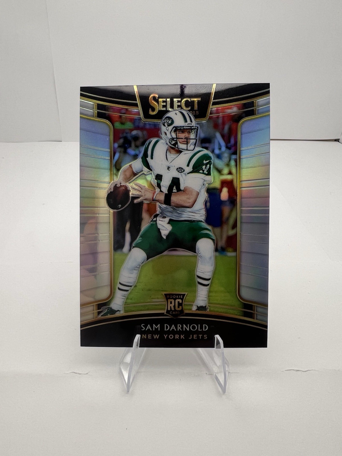 2018 Panini Select Sam Darnold Rookie #18 True Silver Prizm Jets RC