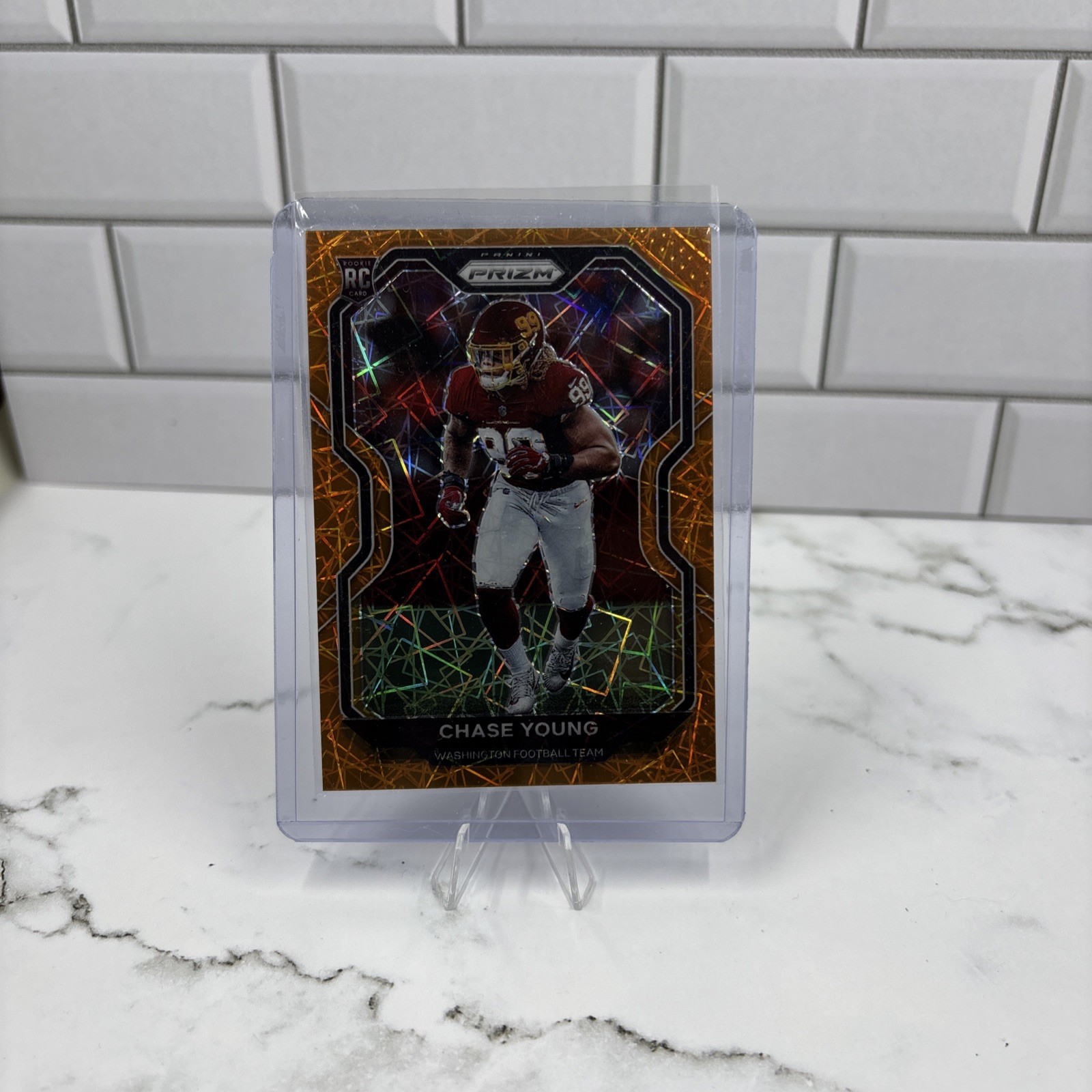 CHASE YOUNG 2020 PANINI PRIZM FOOTBALL ROOKIE LAZER WASHINGTON RC #383