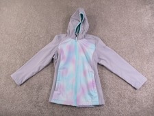 Free Country Girls 14/16 Jacket Gray Multicolor Tie Dye Print Hood Zip Lined