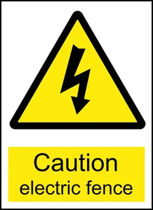 Electric Fence Caution Warning Sign Self Adhesive Vinyl Sticker