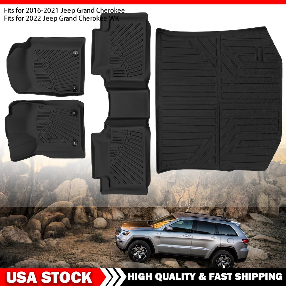 Floor Mat Cargo Liner For 2016-2021 Jeep Grand Cherokee & 2022 Grand Cherokee WK - Image 2 of 4