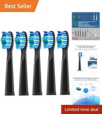 5-Pack Fairywill Toothbrush Replacement Heads - 3D Bristle Design for Deep Clean
