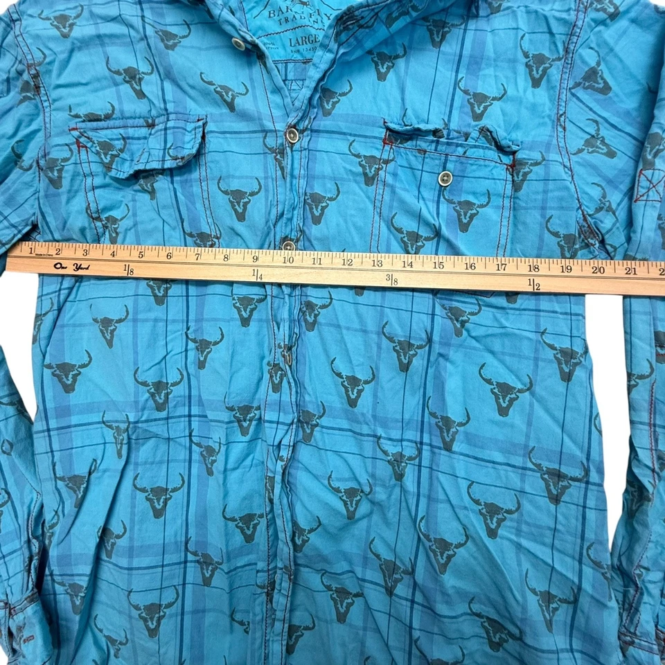 Barn Fly Para Hombre Talla Grande Estilo Occidental Abotonable Manga Larga 100% Algodón Foto 4 de 4