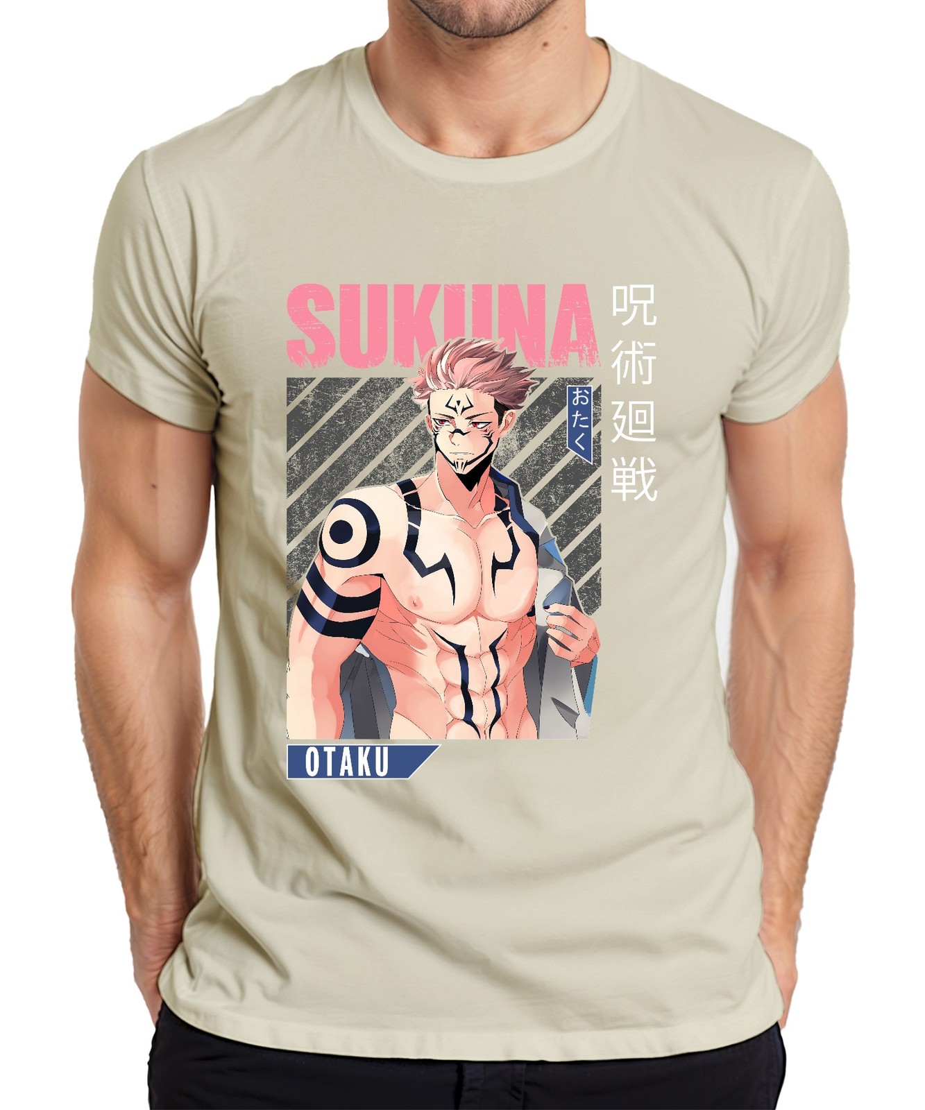 Sukuna Jujutsu Kaisen Otaku Anime Aesthetic Fan Gift Vintage Mens T-Shirt