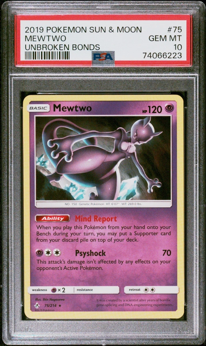 Mewtwo Pokémon TCG Sun & Moon Grade 10 Individual Trading Card
