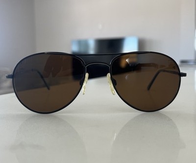 RE Aviator Men's Polarized Sunglasses Black Frame Brown Lens Lightweight 130mm