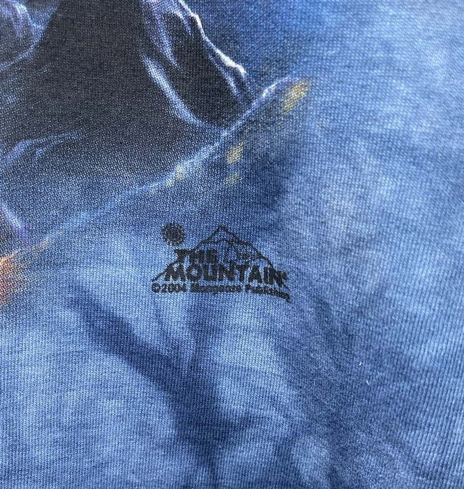Vintage The Mountain 2004 Dragon Spitting Flame Blue Shirt L NWOT 90s Y2K Tee - Image 3 of 4