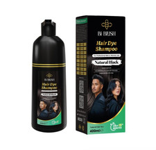 BiBlush Ammonia-Free Hair Dye Shampoo – Natural Black & Dark Brown, 400ml