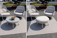 Dedon Ahnda Lounge Sessel mit Hocker und Tisch NP 12.615€ -22% Rabatt