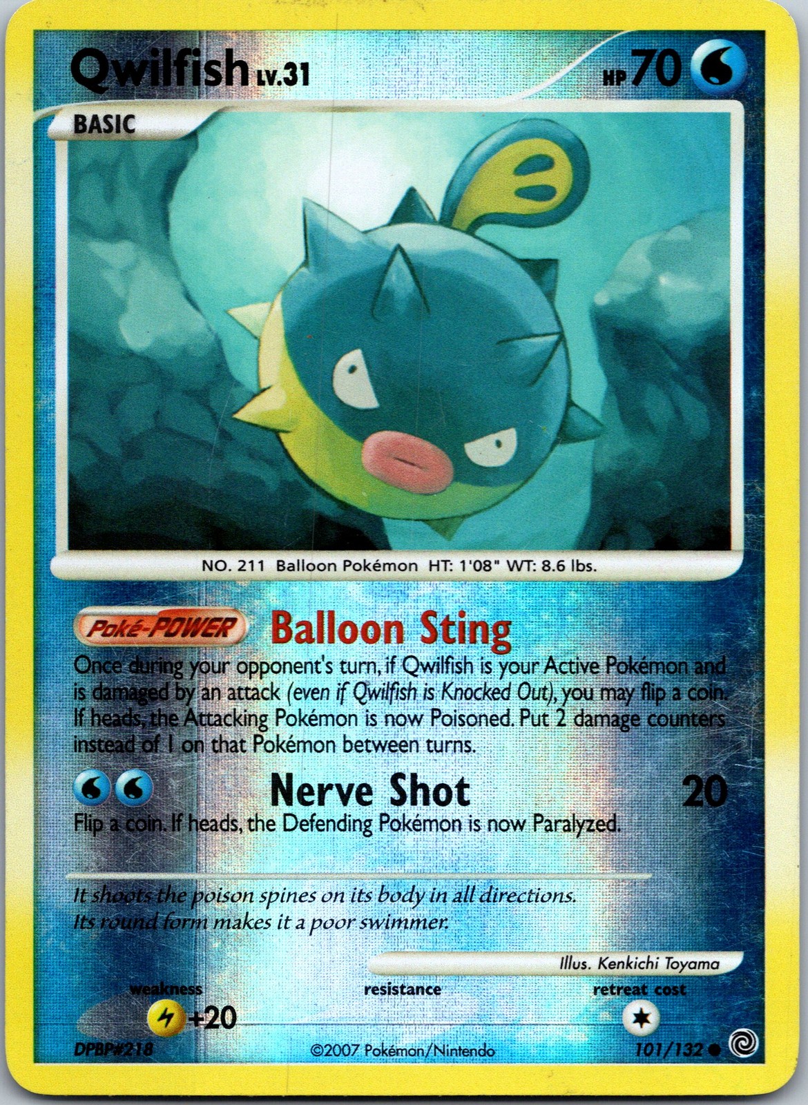 Pokemon Secret Wonders #101/132 Reverse Holo Qwilfish LP