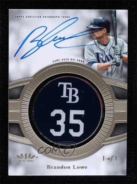 2020 Topps Tier One Bat Knobs 1/1 Brandon Lowe #T1ABK-BLO Auto 7fz