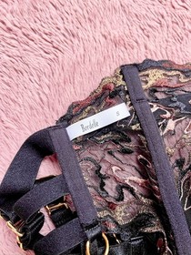 Bordelle Onda Suspender Garter Black Adjustable 24k Gold Plated S