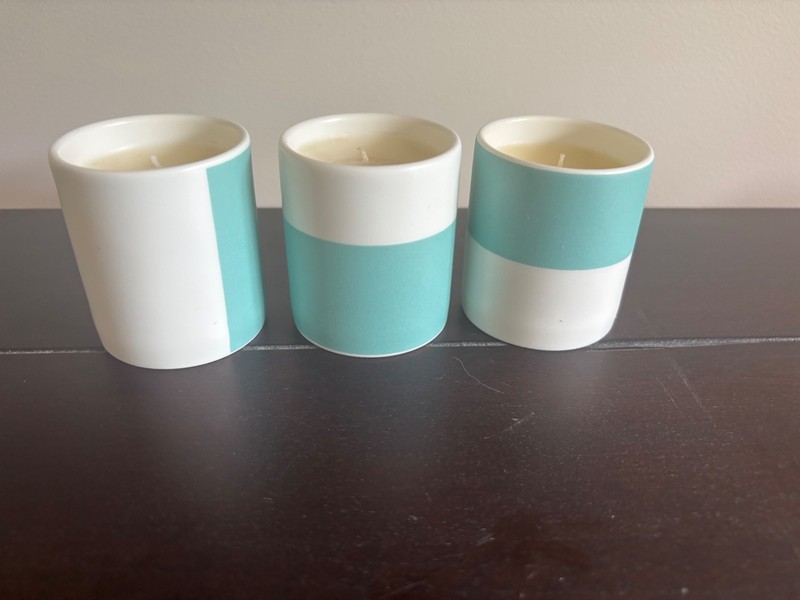 Tiffany & Co Set of 3 Color Block Scented Travel Candles - No Box