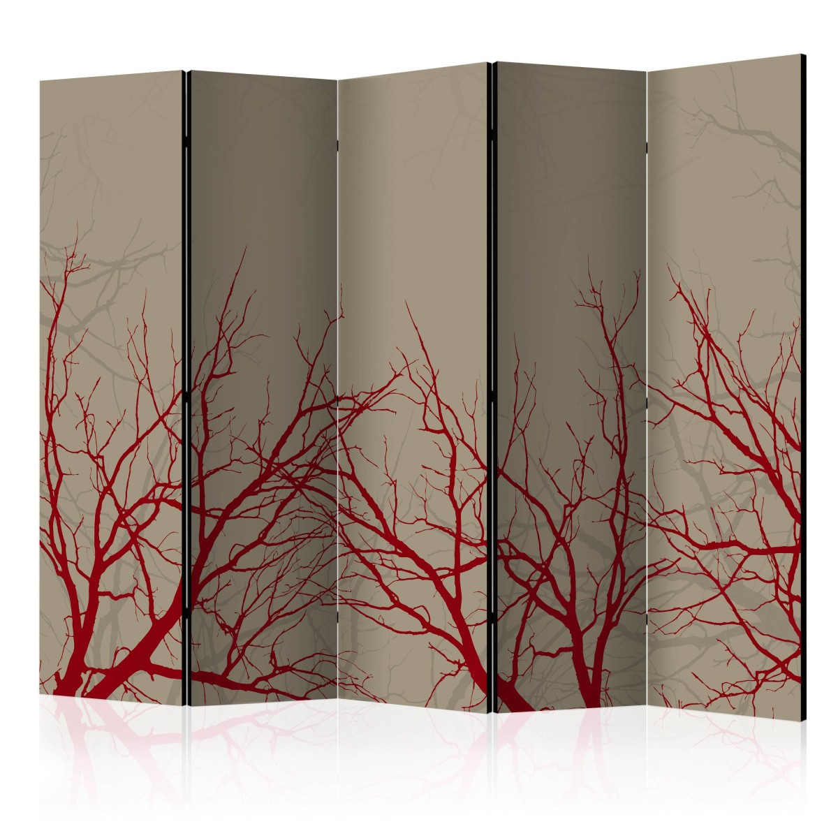 Paravent 5 volets Red Hot Branches grand format décoration luxe