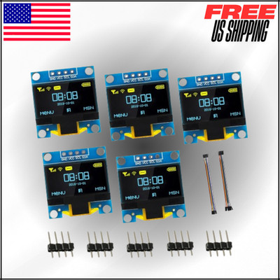 OLED IIC Display Module Self-Luminous Board for Arduino 128x64 Pixel 0.96'' 5Pk